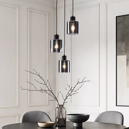 LumenXL 3-lichts hanglamp - smoke glas - verloop - Leana