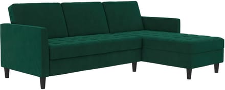 Presley-Slaapbank - Chaise Longue - Groen Fluweel
