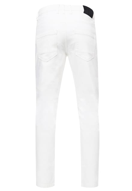 Witte denim jeansbroek "MELVIN" slim fit katoen-stretch