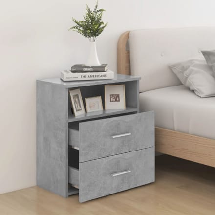 vidaXL - Nachtkastjes - 2 - st - 50x32x60 - cm - betongrijs