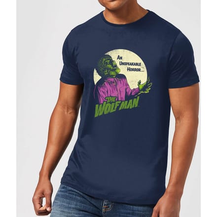 Universal Monsters The Wolfman Retro T-shirt - Navy - S