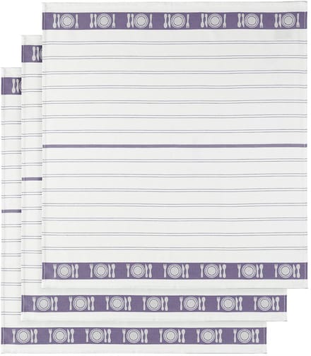 De Witte Lietaer Theedoek BML, Lipstick Lavendel - 3 stuks - 65 x 65 cm - Katoen