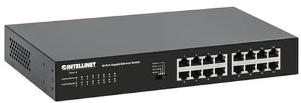 Ethernet Switch Gigabit 16 Poorten Zwart