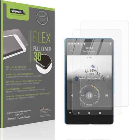 dipos FLEX – 2x Matte Screenprotector geschikt voor SWOFY M503 Pro MP3-Player | Volledige Schermbescherming | Case-Friendly