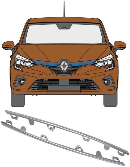 Grill lijst voor Renault Clio V 2019- / Links + Rechts