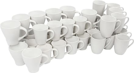Porseleinen mokken, h: 7-10 cm, wit, 48stuks