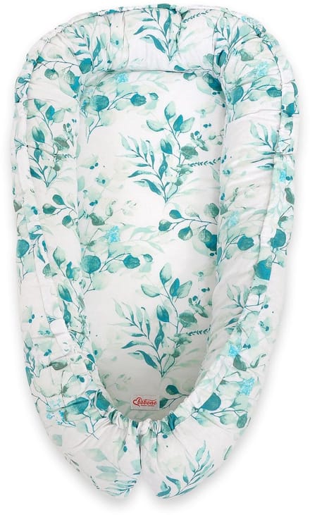Babynest dubbelzijdig Premium Cocoon voor baby's BOBONO- eucaliptus mint