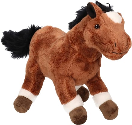 Pluche paard bruin 19 cm