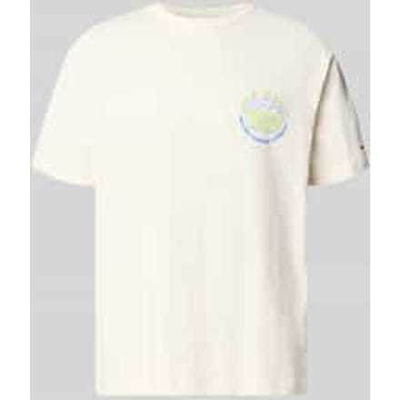 Tommy Hilfiger Relaxed Bubble Flame Ancient White Größe: M | Bedruckte T-Shirts Outlet | Herren | Weiß