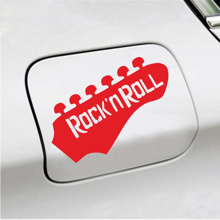 Bumpersticker - Rock N Roll - 10,7 X 14,8 - Rood
