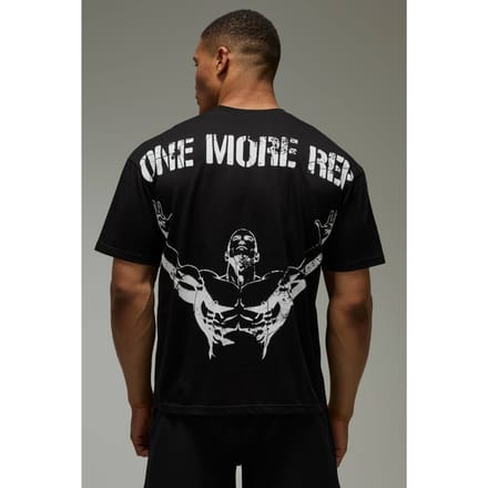 One More Rep Oversized T-Shirt | Black | Size Small