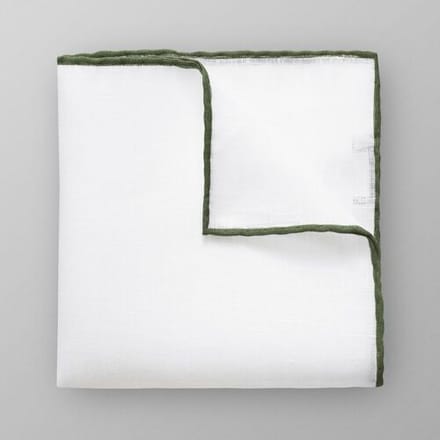 Eton Pochet Uni Subtle Contrast Donker Groen Melange / male