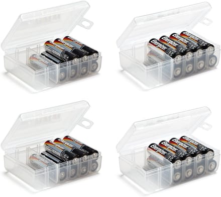 Batterijopbergdozen Set van 4 - Voor AA en AAA