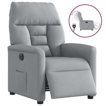 vidaXL - Fauteuil - elektrisch - verstelbaar - stof - lichtgrijs
