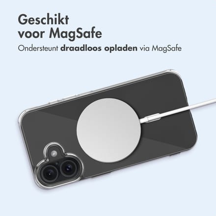 imoshion Hoesje - Geschikt voor Apple iPhone 16 Plus - Protective Backcover geschikt voor MagSafe - Transparant