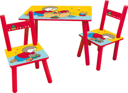 T'choupi Kinderstoelset 61 X 42 X 41 Cm Mdf Rood/geel 3-delig