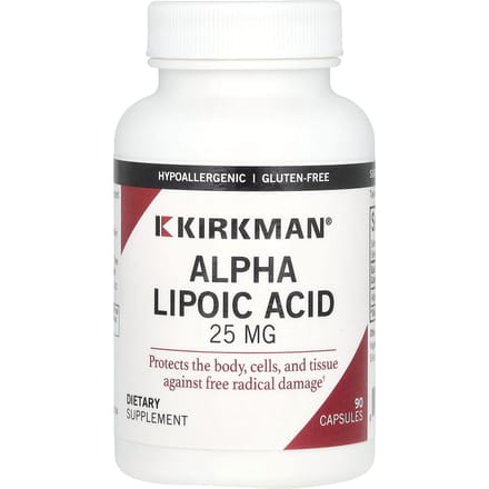 Kirkman Labs, Acide Alpha-Lipoïque, 25 mg, 90 Capsules