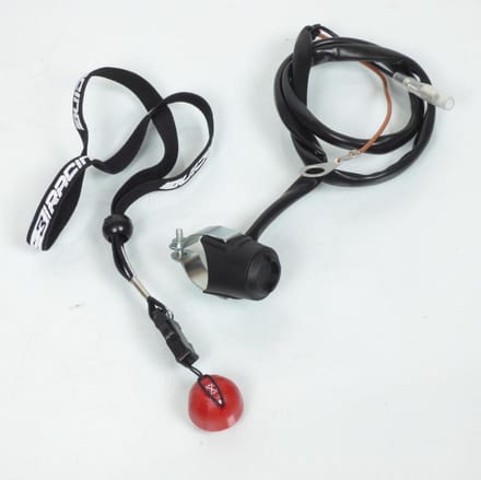 Coupe circuit allumage magnétique à lanière noir kill button S3 pour moto quad