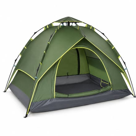 Pop-up Campingtent - 2 Volwassenen + 1 Kind - Groen - met Draagtas