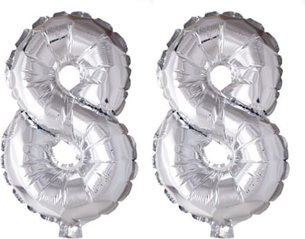Folieballon 88 jaar Zilver 66cm