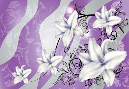 Fotobehang Flowers Floral Pattern | XL - 208cm x 146cm | 130g/m2 Vlies