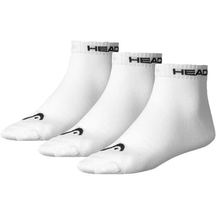 HEAD unisex 3P quartersokken collar logo wit
