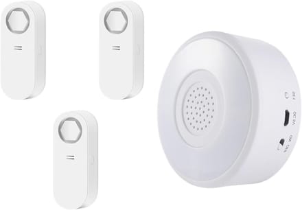 Waterlek Detector - Lekkage Sensor Alarm - Huis Beveiligen - 120DB Sirene - IP66 Waterdicht - Wit