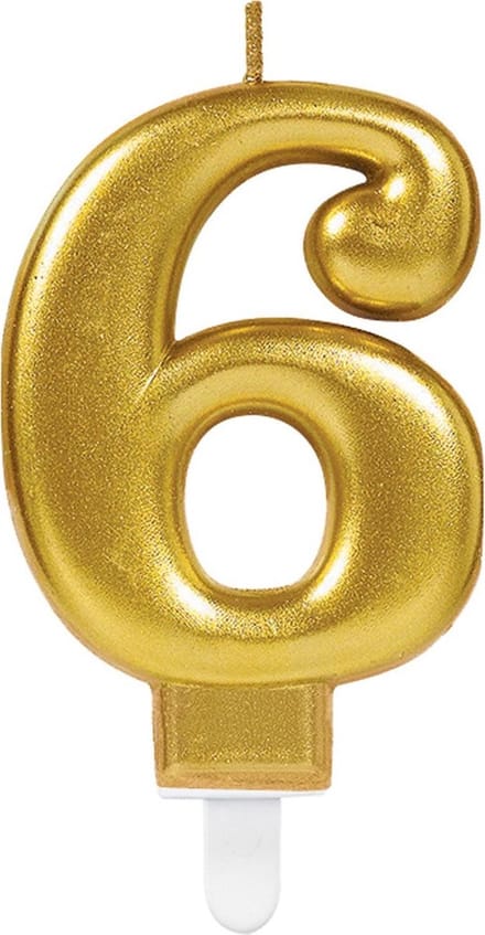 Amscan by Riethmuller - Riethmüller - Verjaardagskaars 6 Sparkling Celebrations Gold