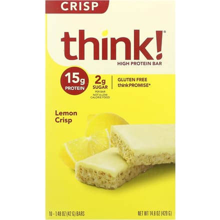 Pense!, Barre riche en protéines, Croustillant citron, 10 barres, 1,48 oz (42 grammes) chaque