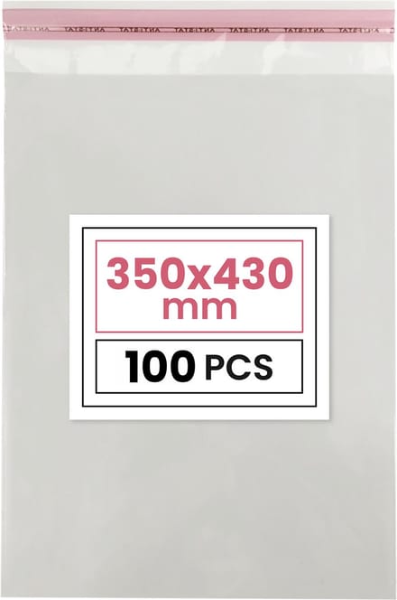 Plastic zakjes met plakstrim - 35x43 cm - transparant - 100 zakken