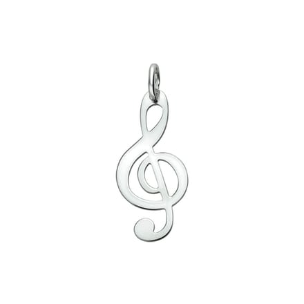 Muzieksleutel Hanger van Gerhodineerd Zilver