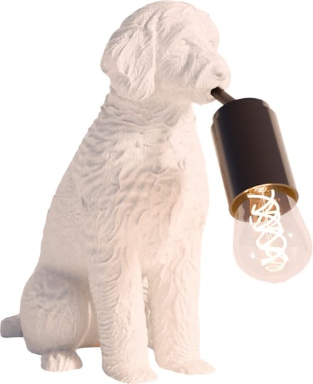 Fiastra Goldendoodle tafellamp - hondenlamp - wit - E14 - 30 x 18 x 25 cm