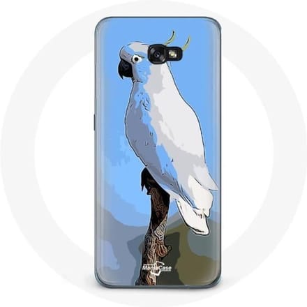 Hoesje - Samsung - Galaxy A8 2016 - Flexibel - Bescherming - Witte Kaketoes Papegaaien