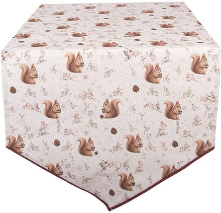 Clayre & Eef Tafelloper 50x160 cm Beige Katoen