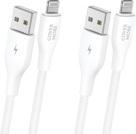 Oplaadkabel geschikt voor iPhone - Lightning kabel - 1m - 2 stuks - Stevig - Nylon - Wit