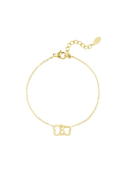 Lincked Lucky Clover armband - Goudkleur