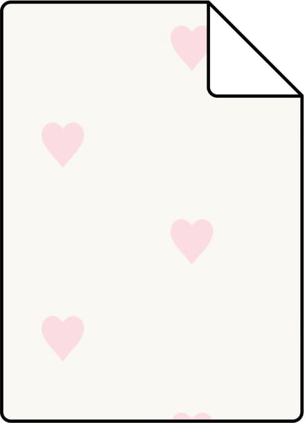 Proefstaal Origin Wallcoverings behang hartjes glanzend wit en roze - 26,5 x 21 cm - 347705-S