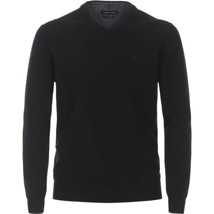 CASA MODA heren trui katoen - V-hals - zwart