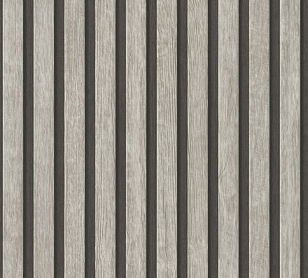 LATTENWAND BEHANG | industrieel - Grijs Zwart - A.S. Création Elements 2