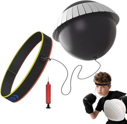 Boksreflexbal - Trainingsbal Hoofdband - Hand-oog Coördinatie - Verstelbare Pasvorm - 13B centimeter - Zwart