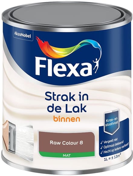 Flexa - Strak In De Lak Binnenlak Mat - Raw Colour 8 - Mengverf - 1 L
