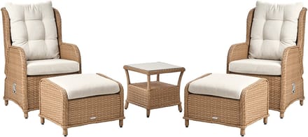 PONZA - Loungeset voor 2 - Bruin - PE rotan