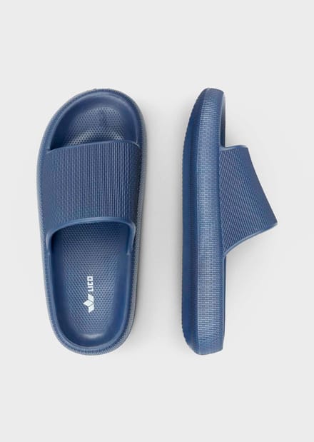 Badslippers met zool met grip - marine - Gr. 42 van Goldner Fashion