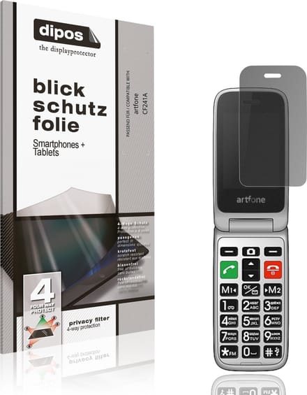 dipos – Matte Privacy Screenprotector geschikt voor artfone CF241A | Anti-Spy Beschermfolie