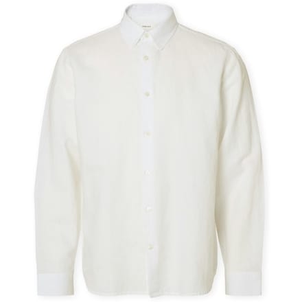 Overhemd Lange Mouw Selected Noos SlimClay Linen Shirt - Bright White