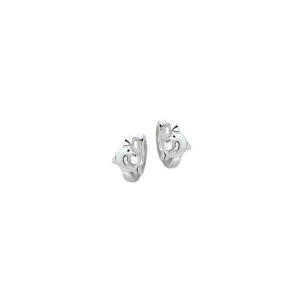 Zilver Gerhodineerde Klapoorringen dolfijn 1321831