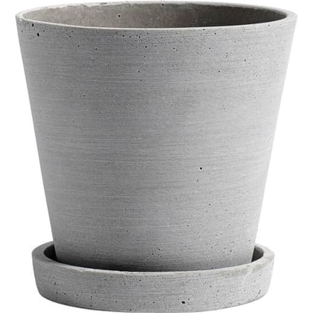 HAY - Bloempot met schotel - M - grijs - grau