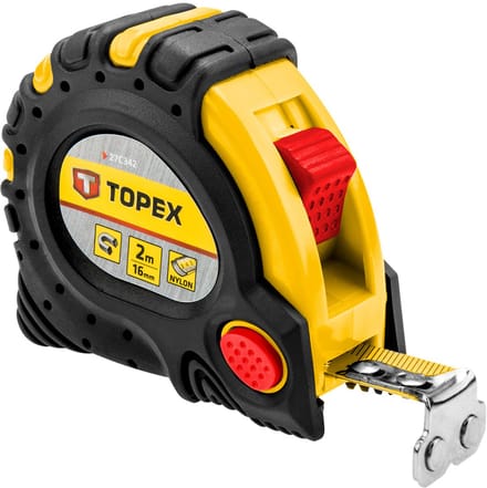 Topex - Stalen Rolmaat - 2m - Magnetische Eindstuk