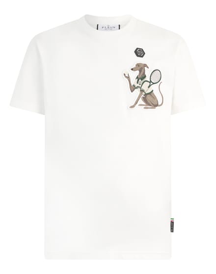 Round Neck T-Shirt Tennis Pet Patch