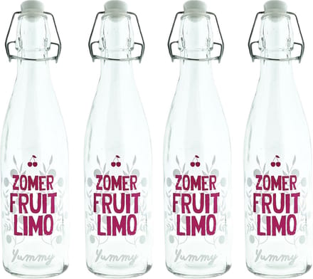 Limonadefles - Sapfles - Waterfles - 0.5 Liter - 7 x 27 cm - 4 Stuks